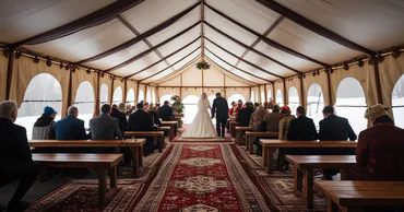 В Фештелице пара устроила свадьбу в стиле 90-х с палаткой и коврами