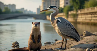 Выдра и цапля вновь замечены на берегу реки Бык в Кишинёве