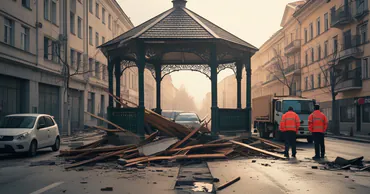 В Чеканах демонтировали беседку, установленную без разрешения на улице М. Садовяну