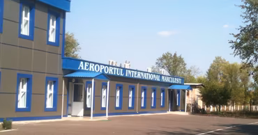 The exterior building of Marculesti International Airport in Moldova.