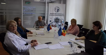 A meeting of the Medicines and Medical Devices Agency commission in Moldova.