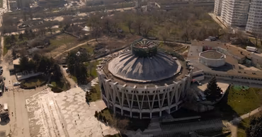 Aerial view of the Chisinau Circus building in Moldova.