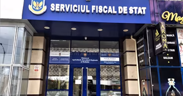 The entrance to the State Tax Service office in Moldova.