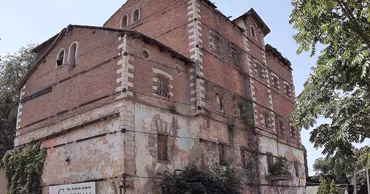 The historic Red Mill building in Chisinau in its current state of disrepair.