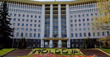 The building of the Parliament of the Republic of Moldova in Chisinau.