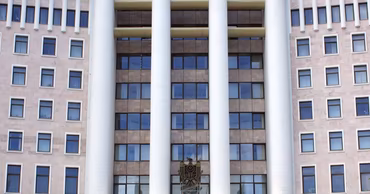 The Parliament building of the Republic of Moldova in Chisinau.