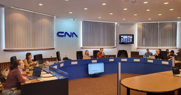 A meeting room at the National Anti-Corruption Center (CNA) in Moldova.