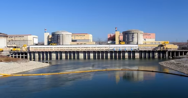 The Cernavodă Nuclear Power Plant located on the Danube river.