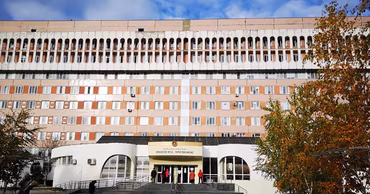 The main building of the Oncological Institute in Chisinau, Moldova.
