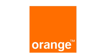 The official Orange brand logo on a black background.