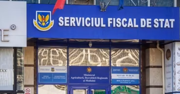 The entrance to the State Tax Service building in Moldova.