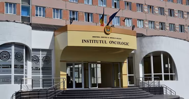 The entrance of the Oncology Institute in Chisinau, Moldova.