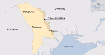 A map showing the geographical location of Moldova and the Transnistria region.