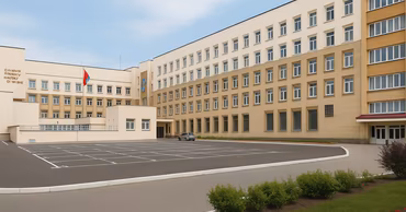 Exterior view of the Stefan cel Mare Academy building in Chisinau, Moldova.