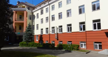 The exterior building of the Nisporeni District Hospital in Moldova.