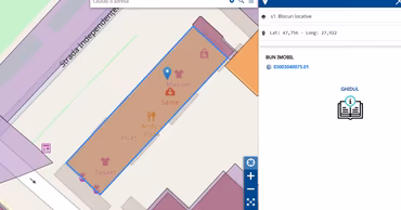 A screenshot of the Moldovan real estate cadastre digital map interface.